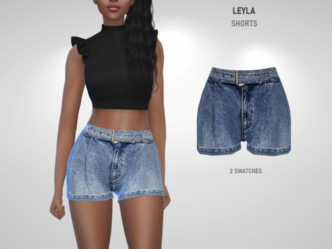 Sims 4 Leyla Shorts by Puresim at TSR