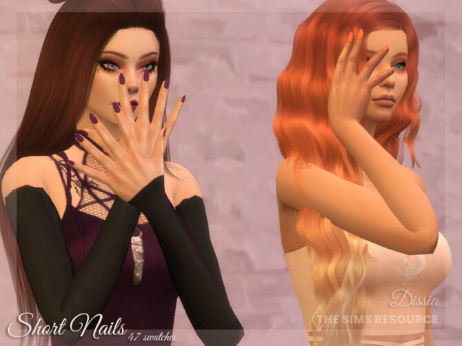 Sims 4 Short Nails by Dissia at TSR