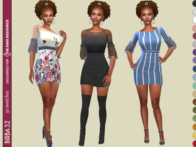 Sims 4 Carolina Dress by Birba32 at TSR