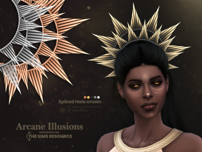 Sims 4 Arcane Illusions | Spiked Halo crown by sugar owl at TSR