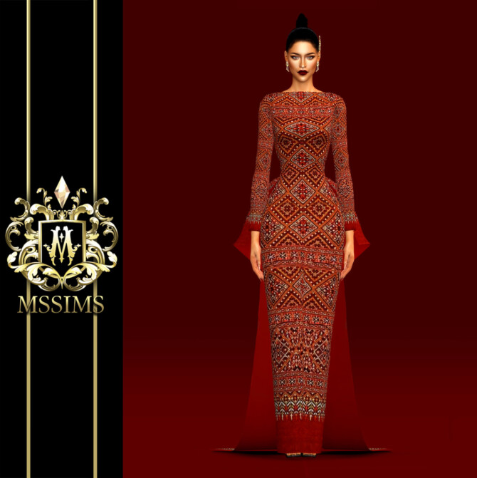 Sims 4 QUEEN OF SILK GOWN at MSSIMS