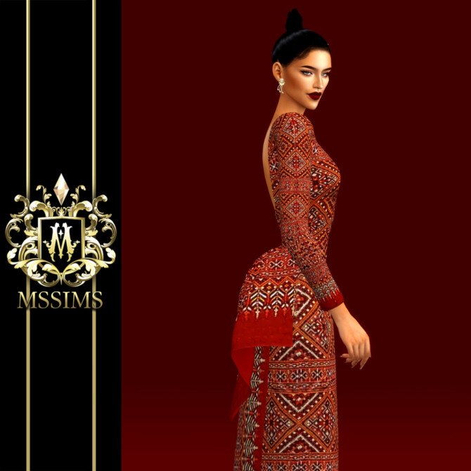 Sims 4 QUEEN OF SILK GOWN at MSSIMS