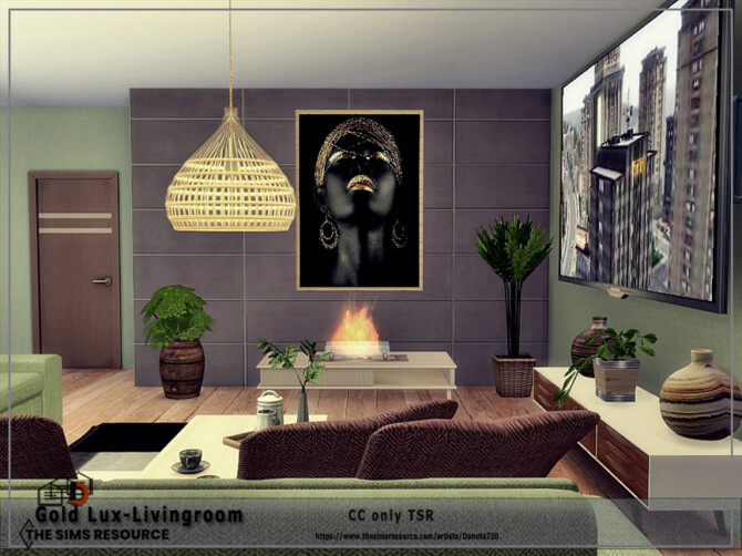 Sims 4 Gold Lux Livingroom by Danuta720 at TSR