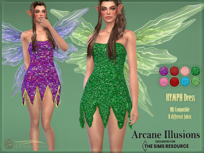 Sims 4 Arcane Illusions Nymph Dress by Harmonia at TSR