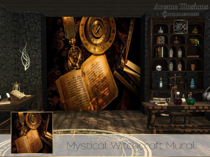 Sims 4 Arcane Illusions   Mystical Witchcraft Mural by theeaax at TSR