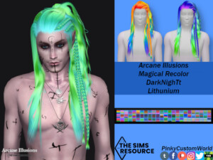 Arcane Illusions-Magical Recolor of DarkNighTt Lithunium Hair by PinkyCustomWorld at TSR