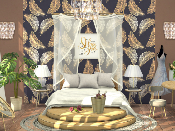 Sims 4 Bridal Bedroom by Flubs79 at TSR