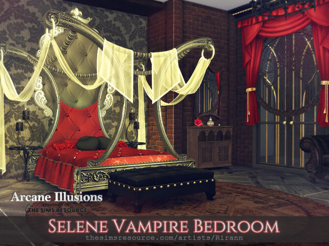 Sims 4 Arcane Illusions   Selene Vampire Bedroom by Rirann at TSR