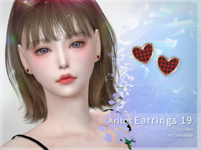 Sims 4 Houndstooth earrings 19 by Arltos at TSR