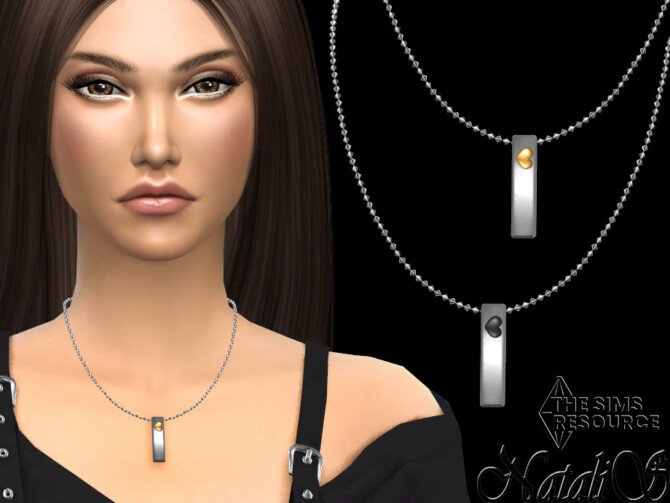 Sims 4 Metal bar with heart pendant by NataliS at TSR