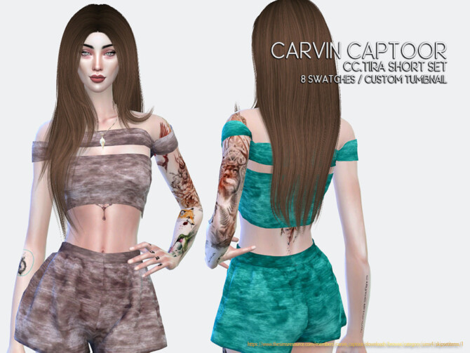 Sims 4 Tira short Set by carvin captoor at TSR