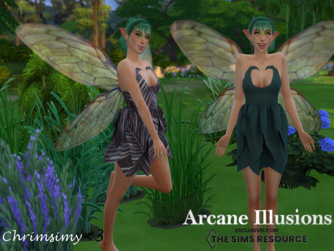 Sims 4 Arcane Illusions Short Fairy Dress by chrimsimy at TSR