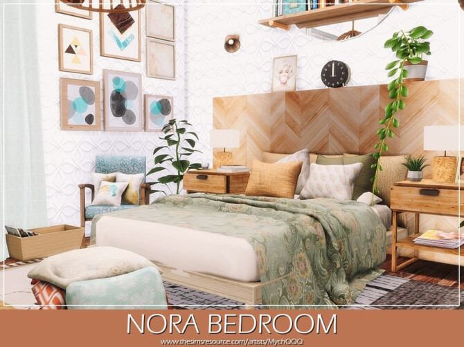 Sims 4 Nora Bedroom by MychQQQ at TSR