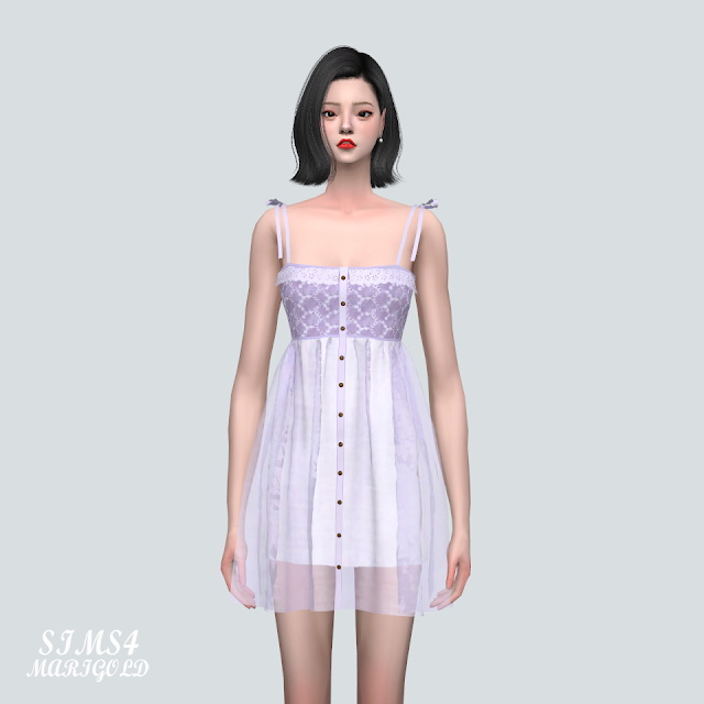Sims 4 678 Lace Mini Dress at Marigold