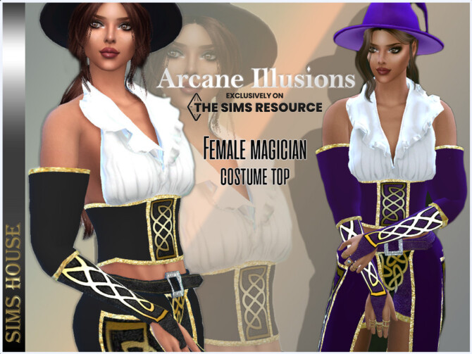 Sims 4 Arcane Illusions Female magician costume bottom by Sims House at TSR