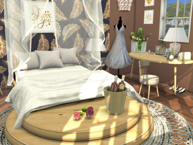 Sims 4 Bridal Bedroom by Flubs79 at TSR