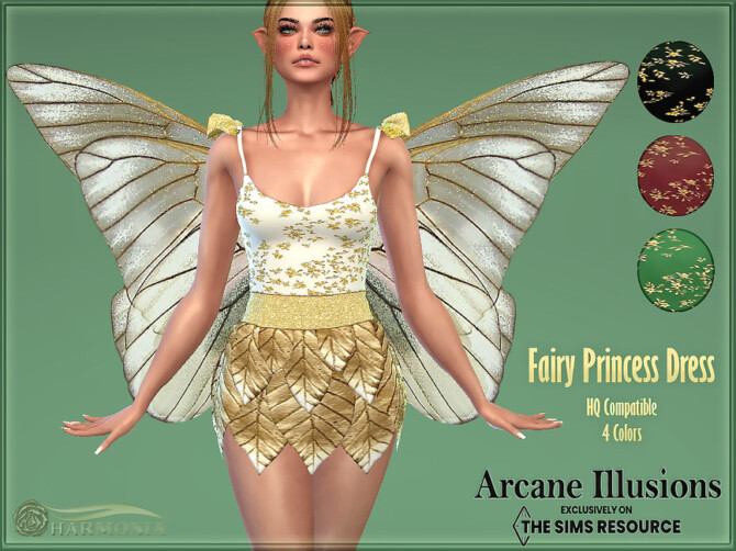 Sims 4 Arcane Illusions Fairy Princess Dress by Harmonia at TSR
