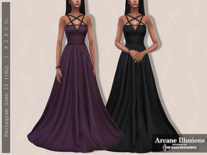 Sims 4 Arcane Illusions   Pentagram Gown II by Pipco at TSR