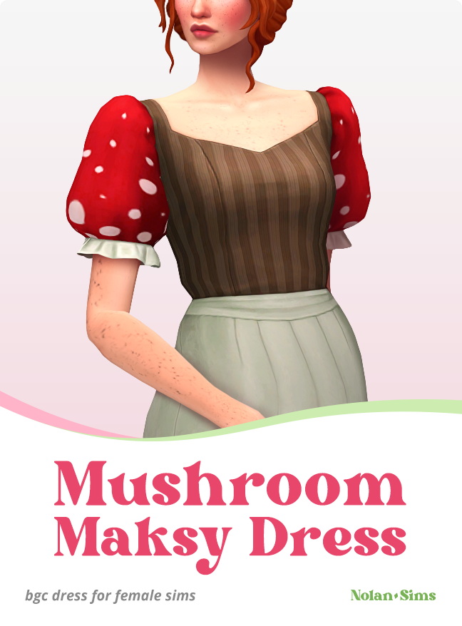 Sims 4 Mushroom Maksy Dress at Nolan Sims