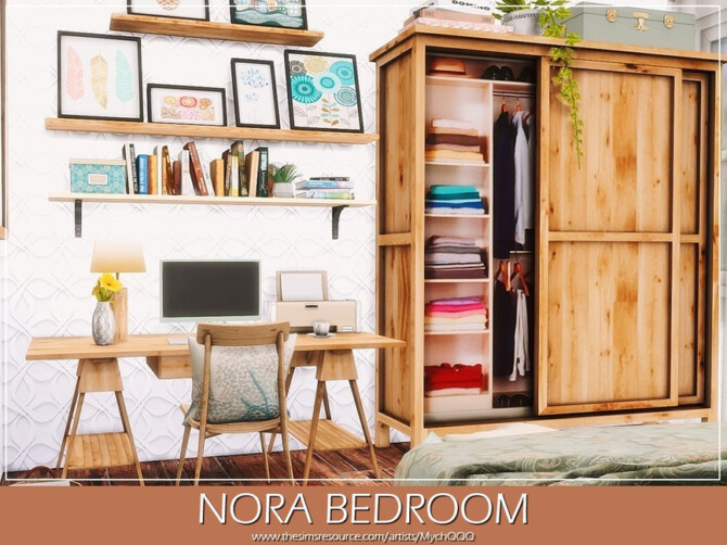 Sims 4 Nora Bedroom by MychQQQ at TSR