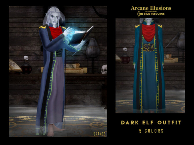 Sims 4 Arcane Illusions   Dark Elf Outfit by OranosTR at TSR
