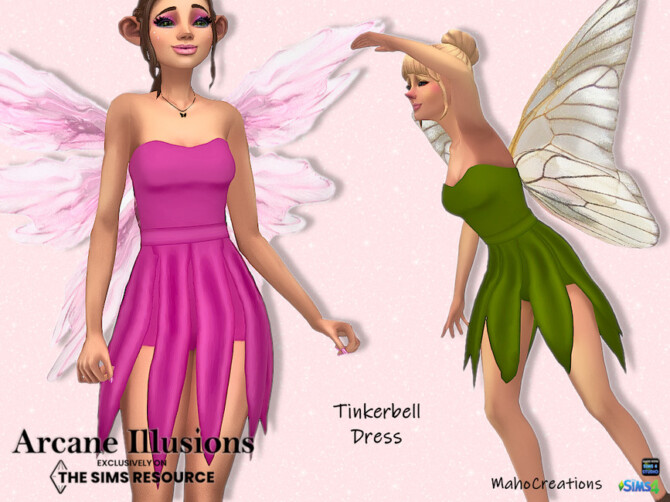 Sims 4 Arcane Illusions   Tinkerbell Dress by MahoCreations at TSR