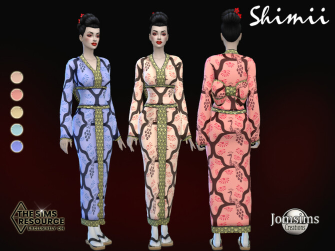 Sims 4 Shimii kimono by jomsims at TSR