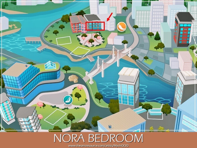 Sims 4 Nora Bedroom by MychQQQ at TSR