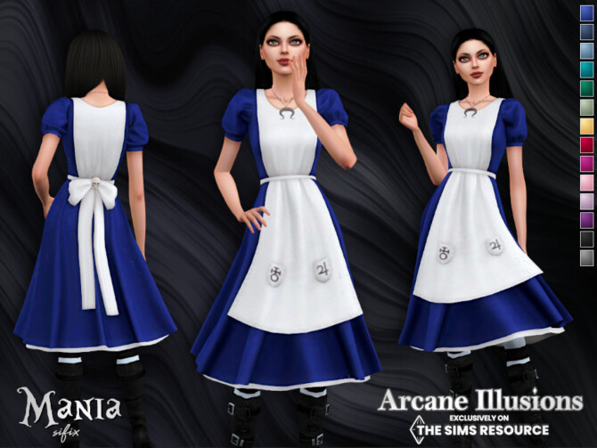 Sims 4 Arcane Illusions   Mania Dress by Sifix at TSR