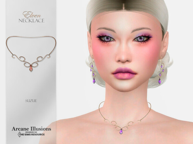 Sims 4 Arcane Illusion Elven Necklace by Suzue at TSR