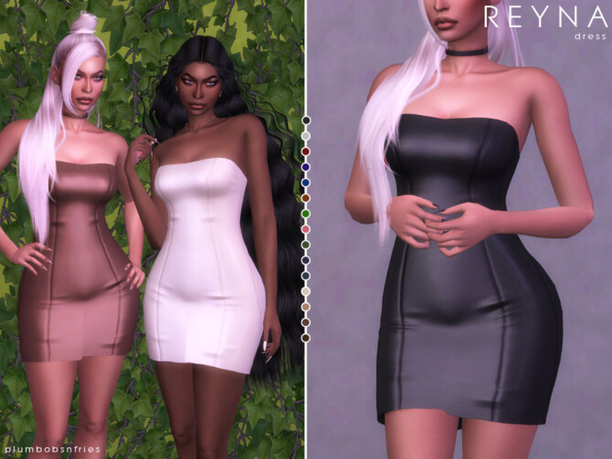 Sims 4 REYNA dress by Plumbobs n Fries at TSR