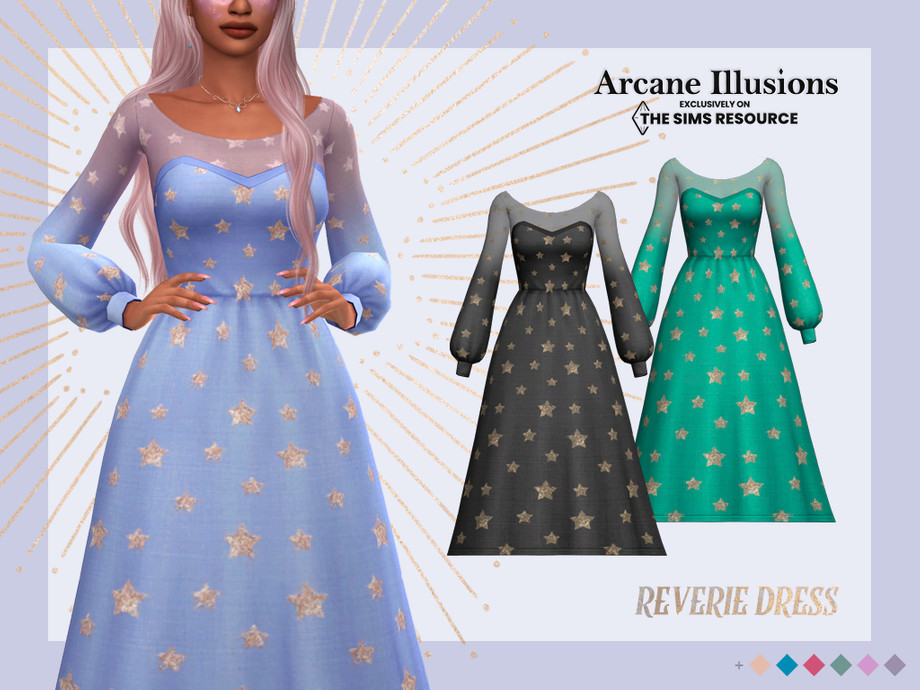 Arcane Illusions Reverie Dress by pixelette at TSR » Sims 4 Updates