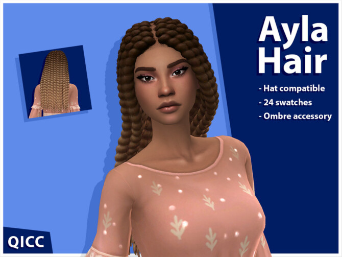 Sims 4 Ayla Hair Set by qicc at TSR