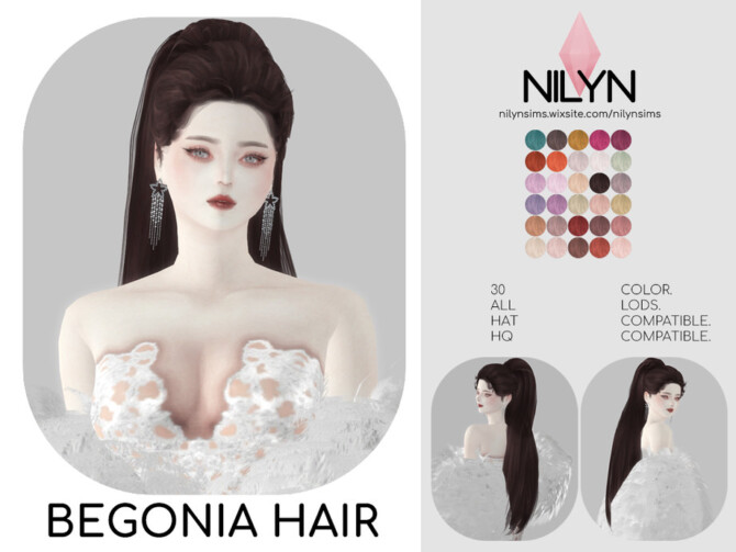 Sims 4 BEGONIA HAIR by Nilyn at TSR
