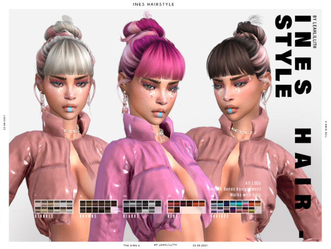 Sims 4 Ines Hairstyle by Leah Lillith at TSR