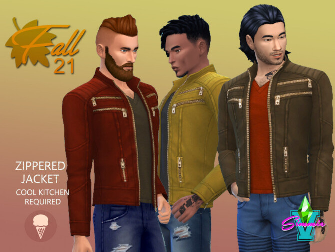 Sims 4 Fall21 Zipper Jacket by SimmieV at TSR