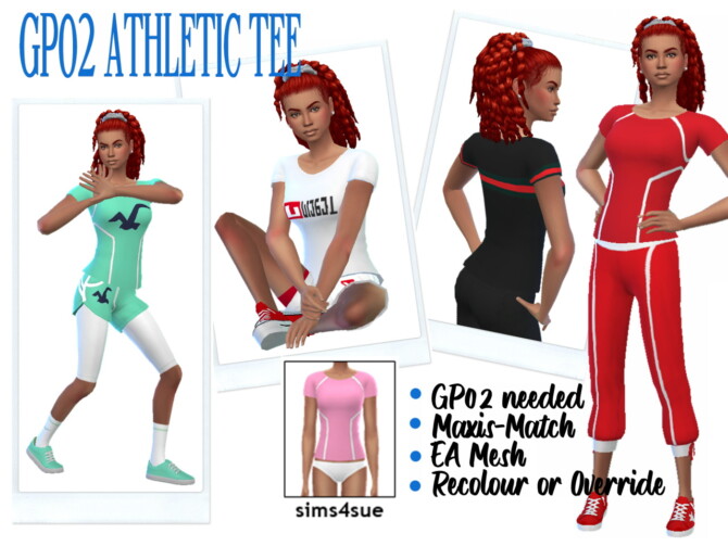 Sims 4 ATHLETIC TEE at Sims4Sue