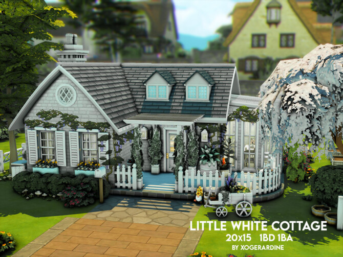 Sims 4 Little White Cottage by xogerardine at TSR