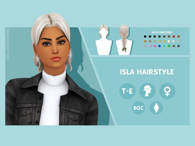 Sims 4 Isla Hairstyle by simcelebrity00 at TSR