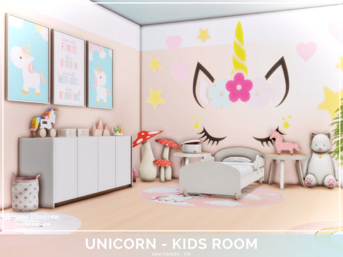 Sims 4 Arcane Illusions   Unicorn Kids room by Mini Simmer at TSR