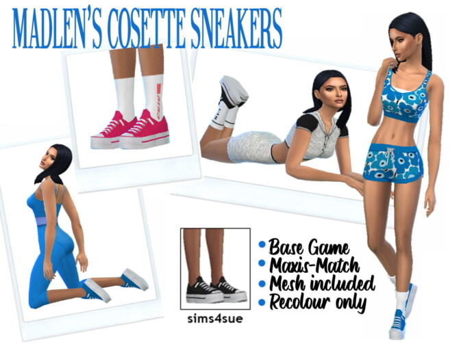 Sims 4 MADLEN’S COSETTE SNEAKERS at Sims4Sue