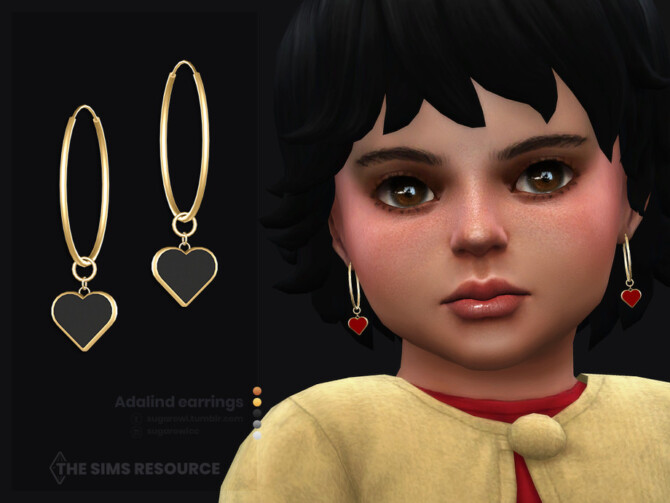 Sims 4 Adalind earrings for toddlers by sugar owl at TSR