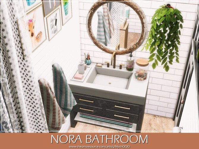 Sims 4 Nora Bathroom by MychQQQ at TSR