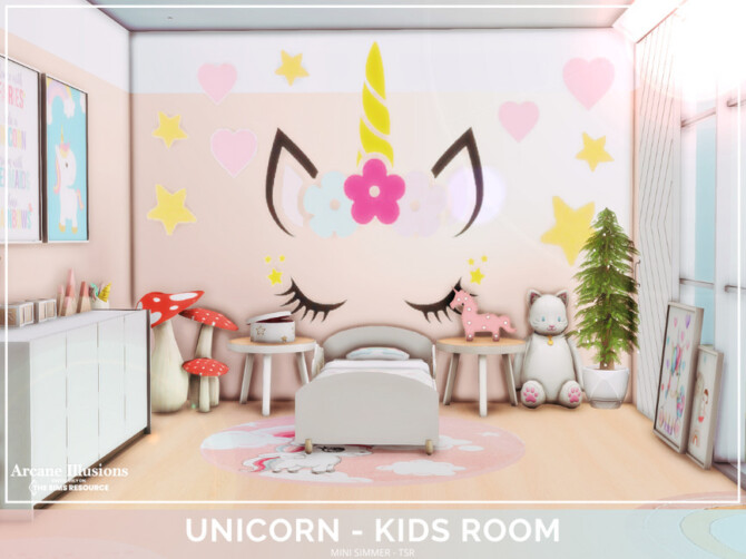 Sims 4 Arcane Illusions   Unicorn Kids room by Mini Simmer at TSR