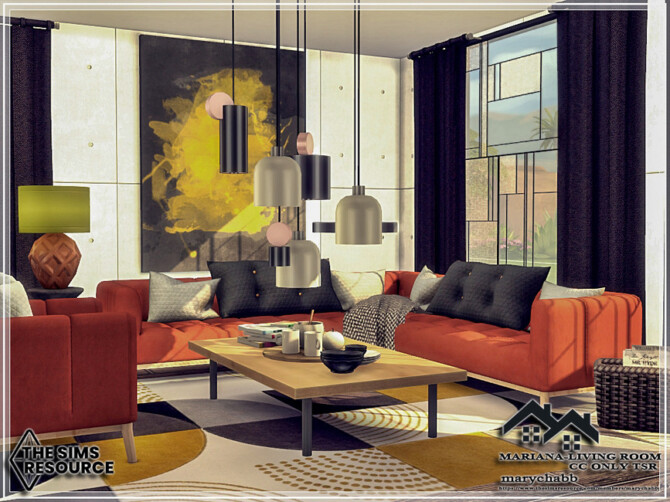 Sims 4 Mariana Living Room by marychabb at TSR