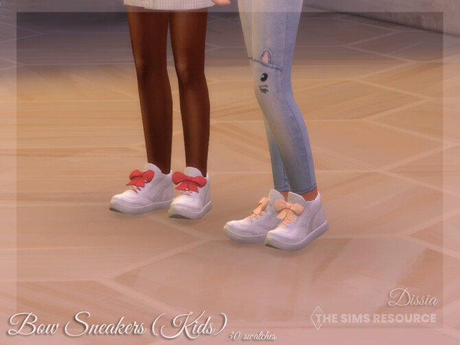 Sims 4 Bow Sneakers Kids by Dissia at TSR