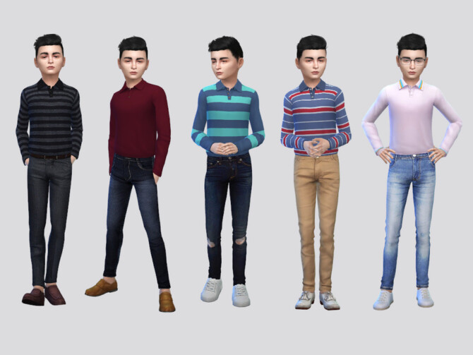 Sims 4 Long Sleeve Polo Boys by McLayneSims at TSR