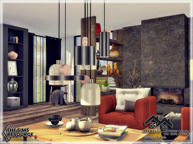 Sims 4 Mariana Living Room by marychabb at TSR