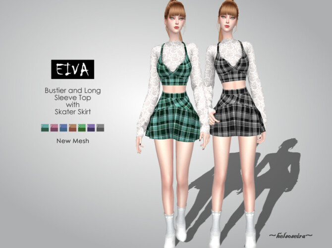 Sims 4 Eiva Outfit Short Dress by Helsoseira at TSR