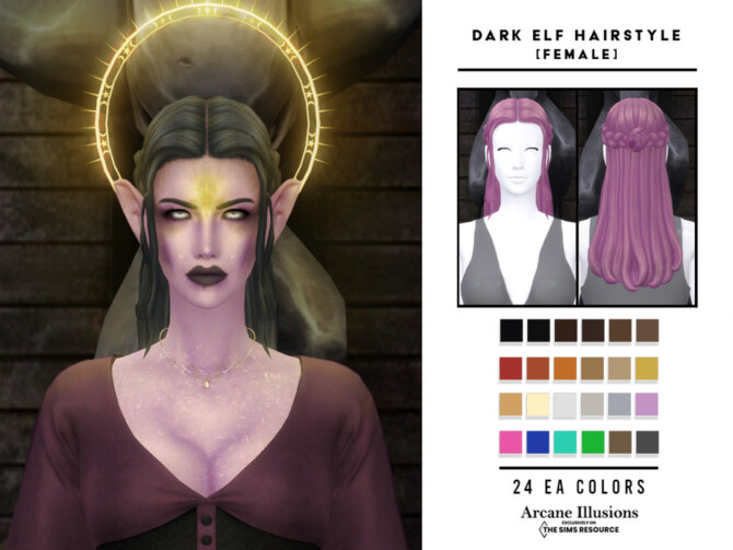 Sims 4 Arcane Illusions   Dark Elf Hairstyle by OranosTR at TSR
